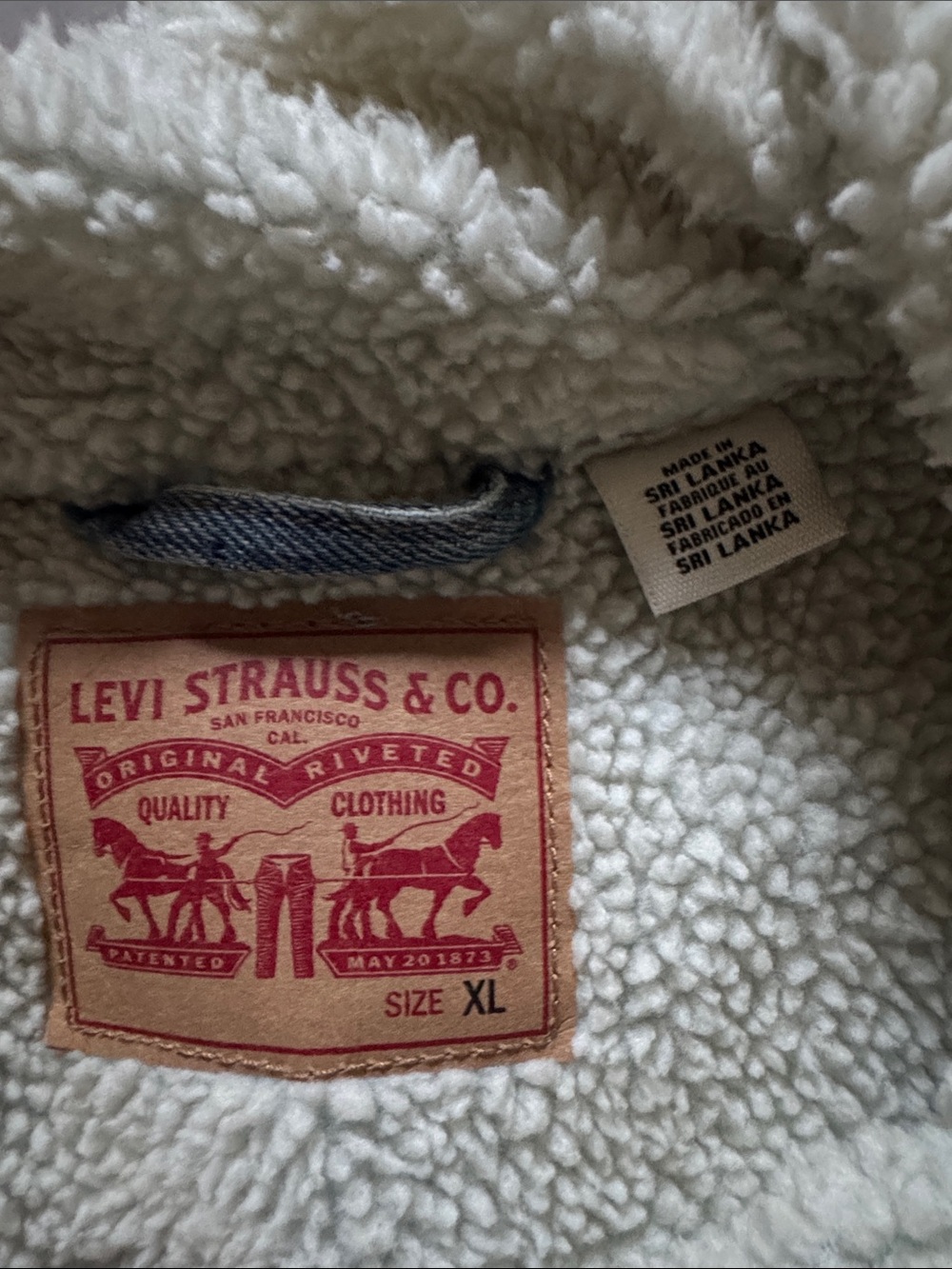 Levi's Light Blue Denim Sherpa Jacket - Picture 2 of 5
